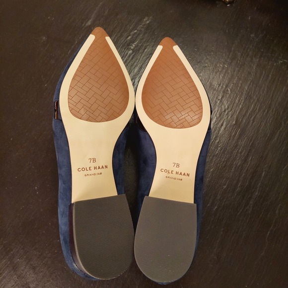 NEW! Cole Haan Women's Vanya Tassel Flat Elegant Navy Loafers Preppy Sz 7B $170 - Picture 6 of 14